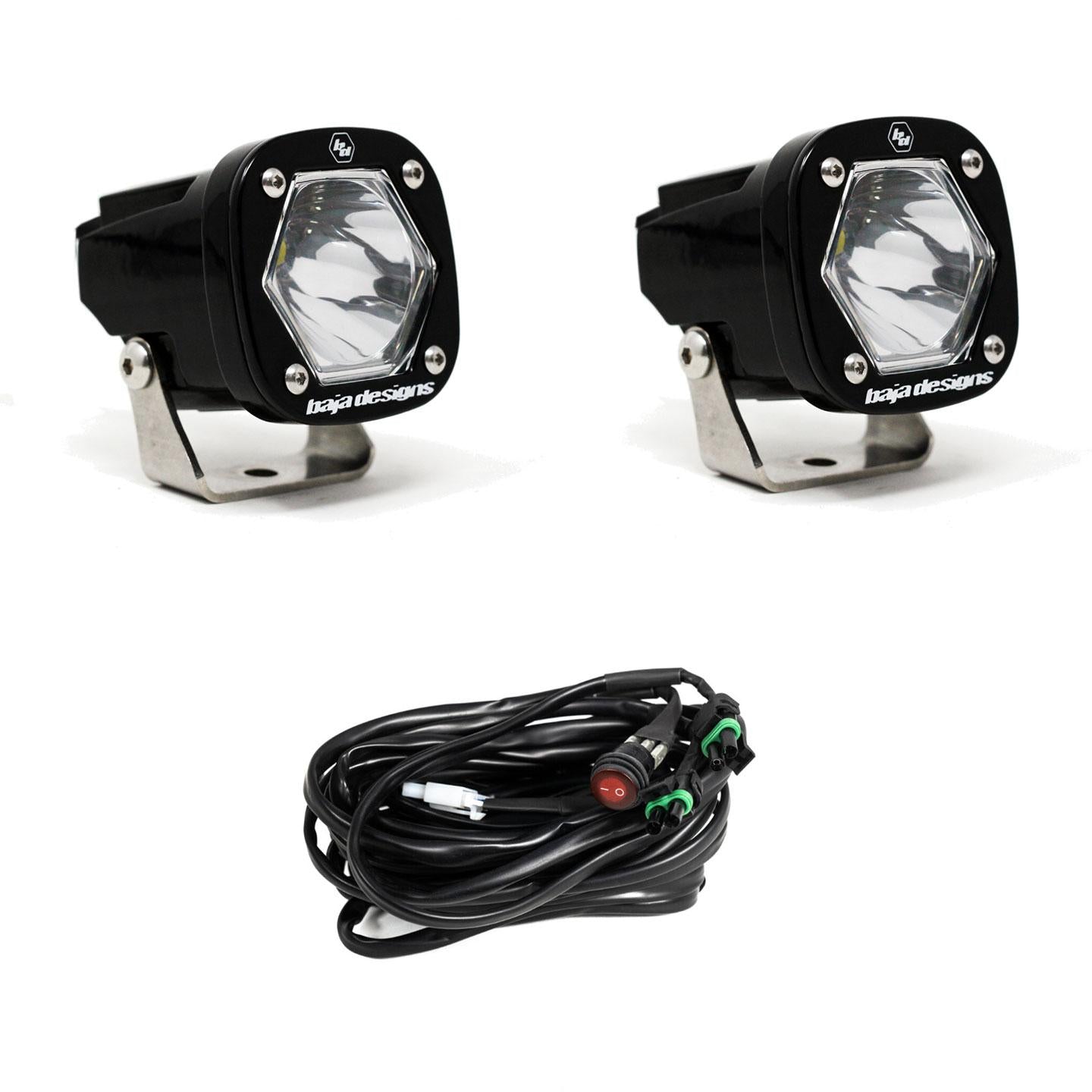 Baja Designs S1 Black LED Light Pod Pair (Spot; Clear)