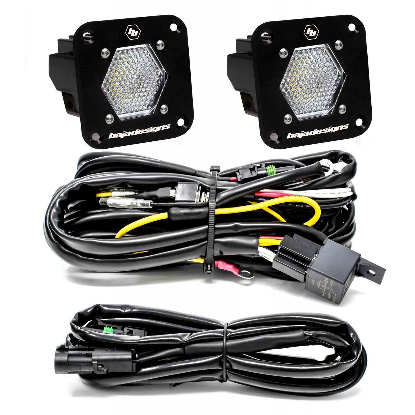 Baja Designs S1 Black Flush Mount LED Light Pod Reverse Kit (Work/Scene; Clear)