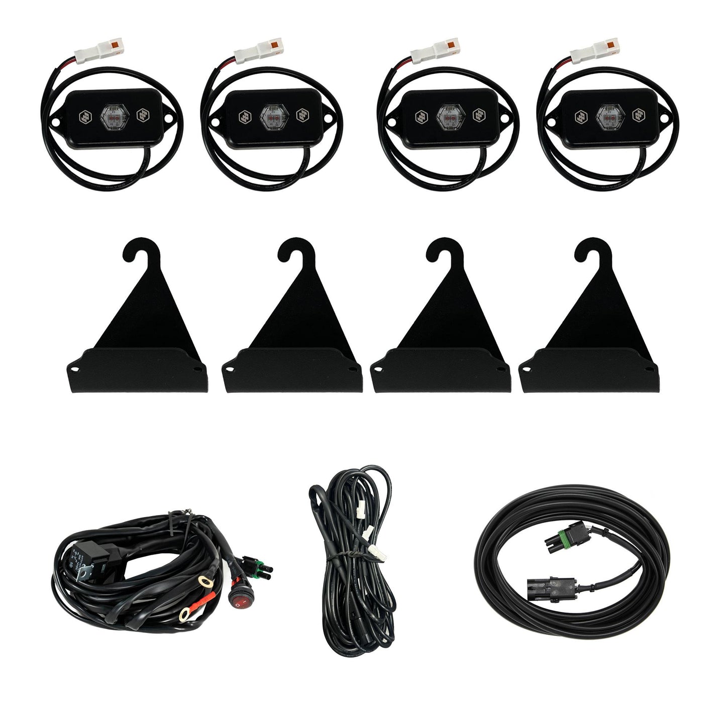 Baja Designs Toyota Bed Rail Cargo Light Kit - 2005-24 Toyota Tacoma, 2007-24 Toyota Tundra (Red)