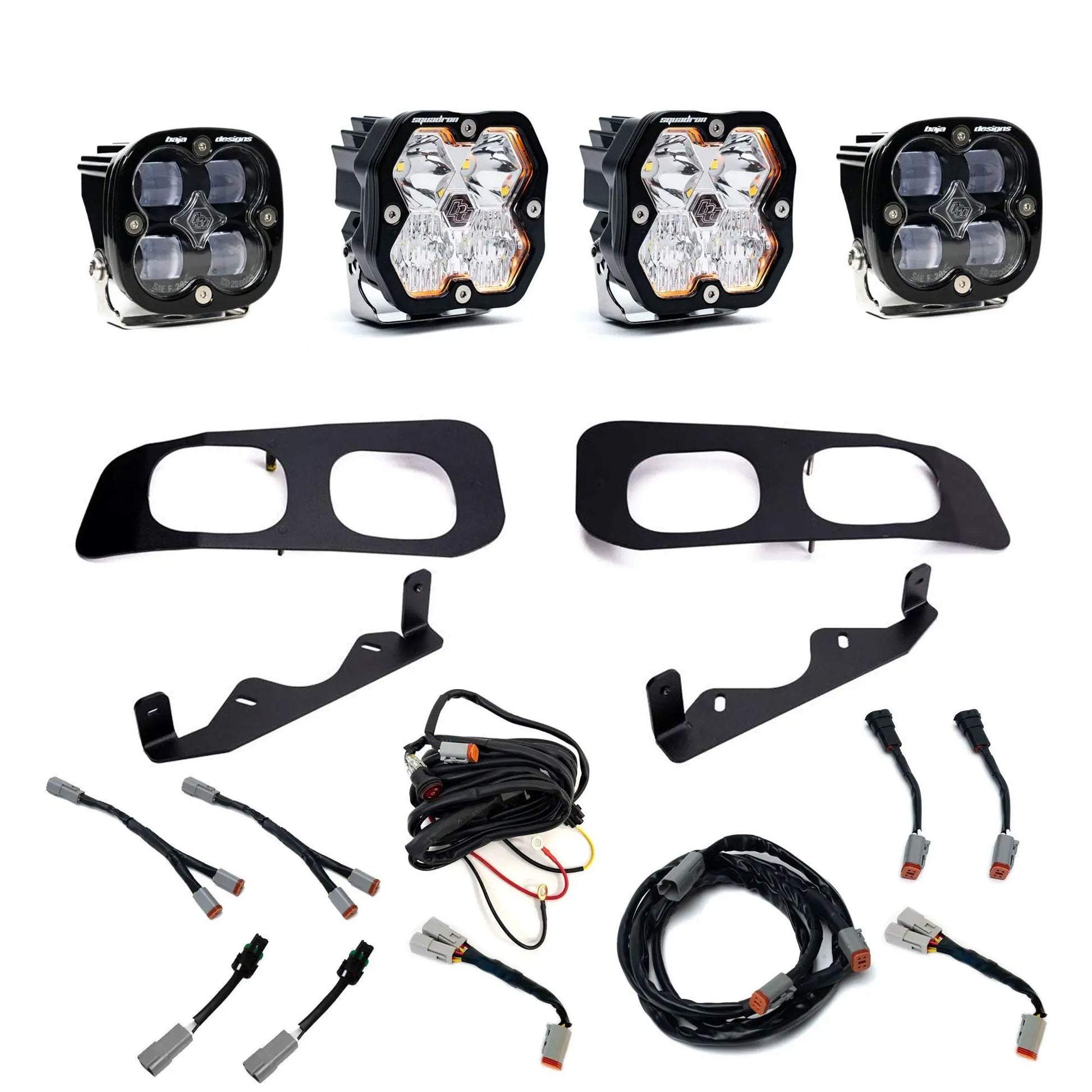 Baja Designs Ford Super Duty (23-26), Dual Fog Pocket Kit, Squadron Sport/SAE 2.0, Clear SAE/Sport, DC by Baja Designs