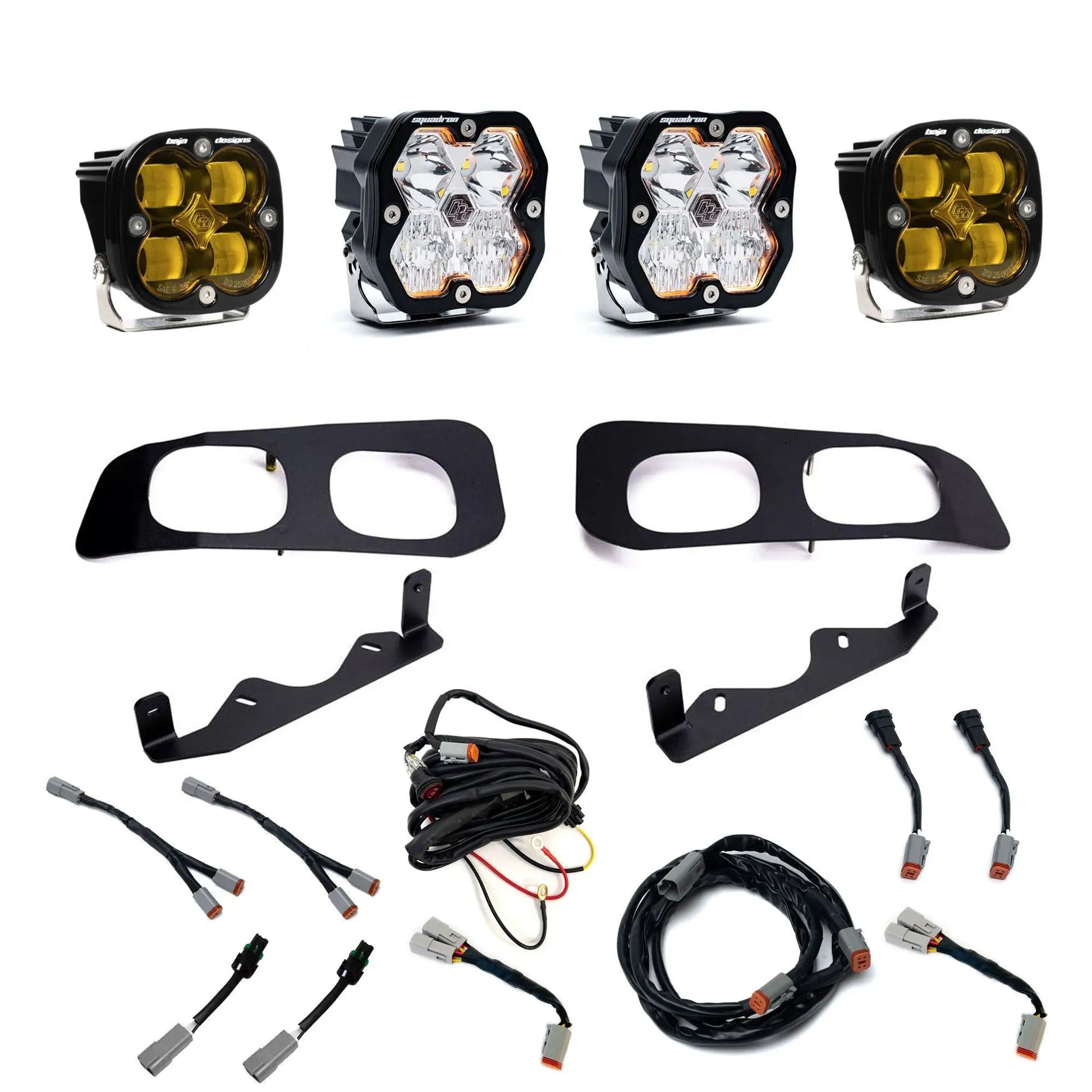 Baja Designs Ford Super Duty (23-26), Dual Fog Pocket Kit, Squadron Sport/SAE 2.0, Baja Amber, SAE/Sport by Baja Designs