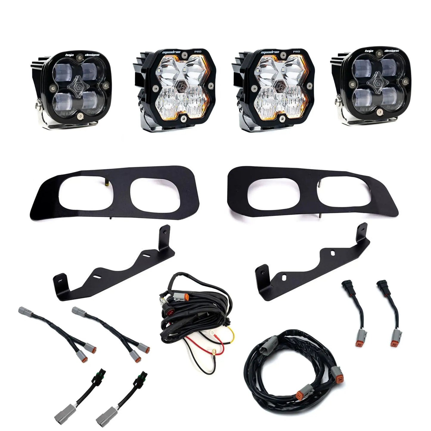 Baja Designs Ford Super Duty (23-26), Dual Fog Pocket Kit, Squadron Pro/SAE 2.0, Clear, SAE Fog by Baja Designs