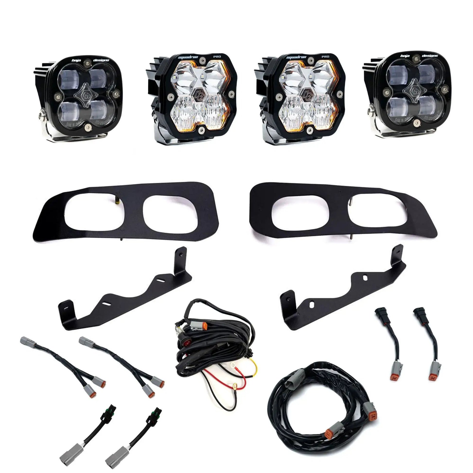 Baja Designs Ford Super Duty (23-26), Dual Fog Pocket Kit, Squadron Pro/SAE 2.0, Clear, SAE Fog by Baja Designs