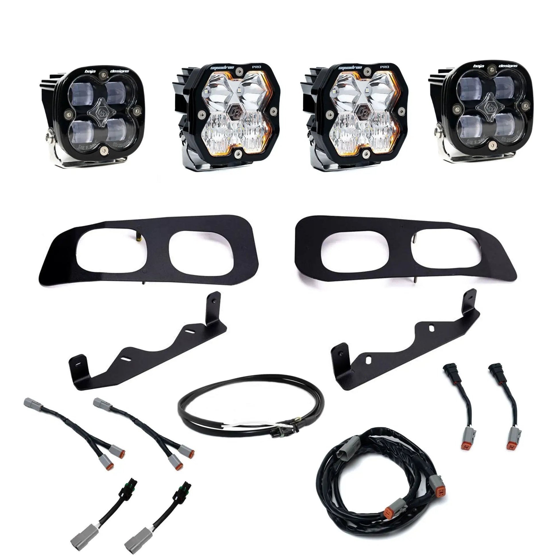 Baja Designs Ford Super Duty (23-26), Dual Fog Pocket Kit Upfitter, Squadron Pro/SAE 2.0, Clear, SAE Fog by Baja Designs