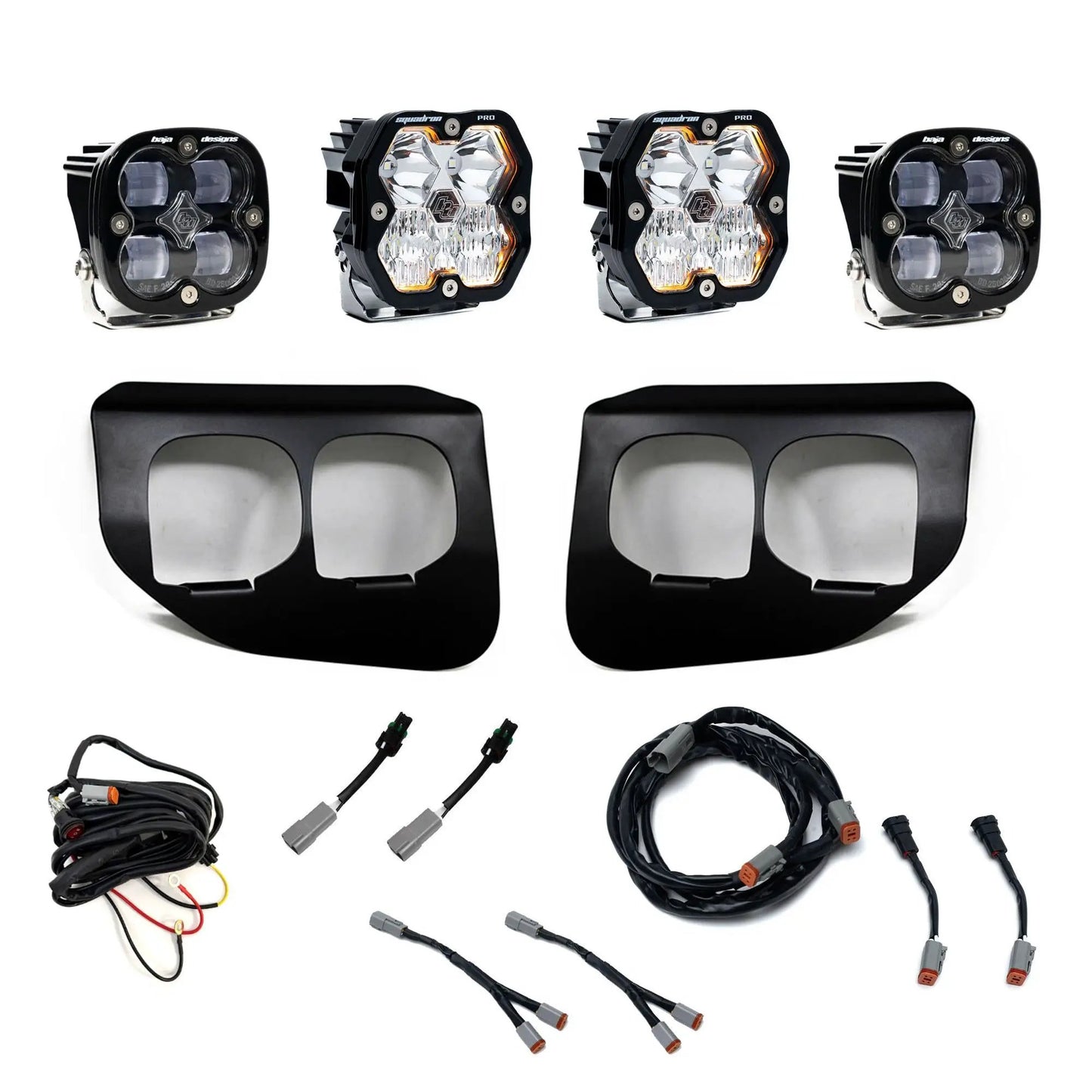 Baja Designs 2020-2022 Ford Super Duty, Dual Fog Pocket Kit, Squadron 2.0 Pro/SAE, Clear, SAE/Pro DC by Baja Designs