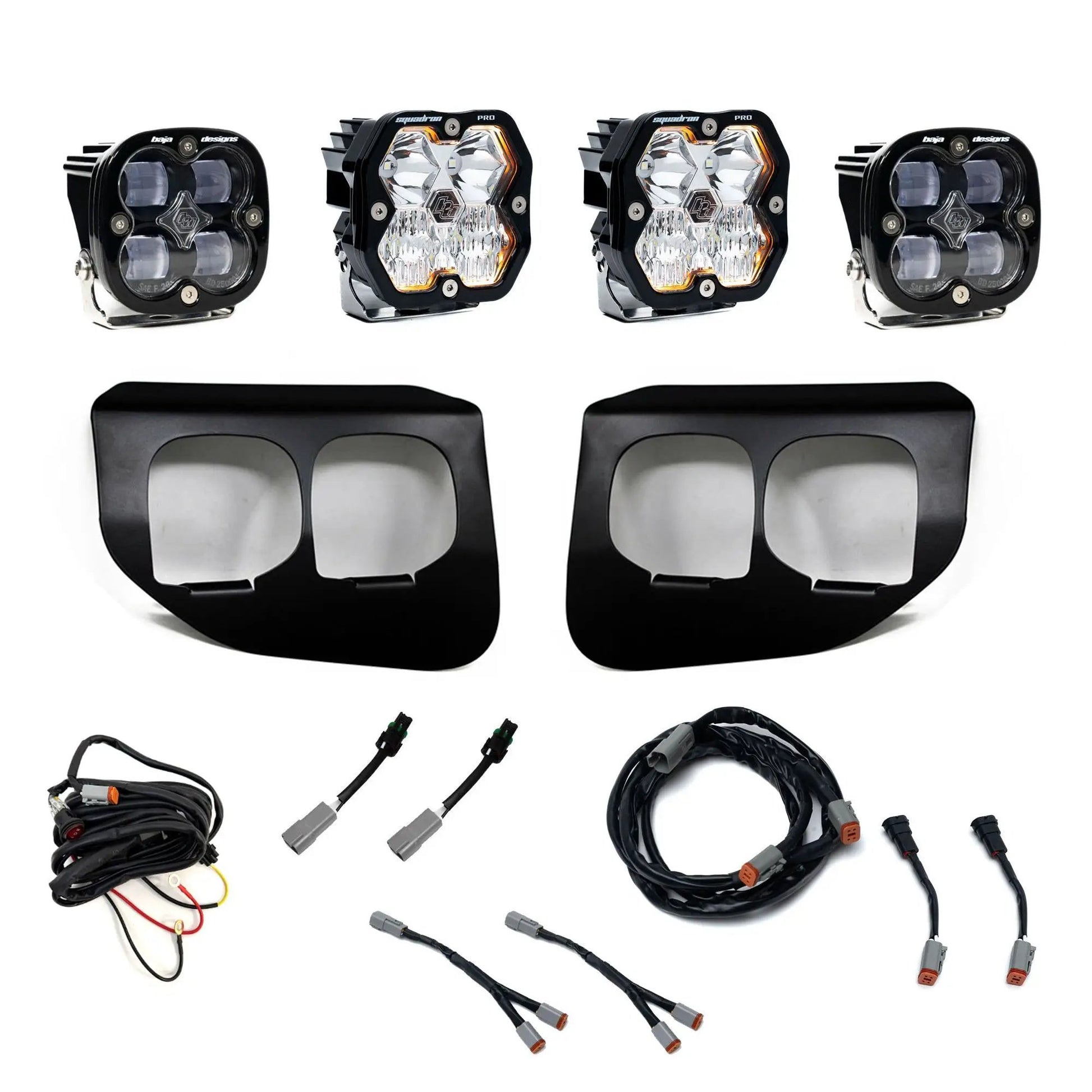 Baja Designs 2020-2022 Ford Super Duty, Dual Fog Pocket Kit, Squadron 2.0 Pro/SAE, Clear, SAE/Pro DC by Baja Designs