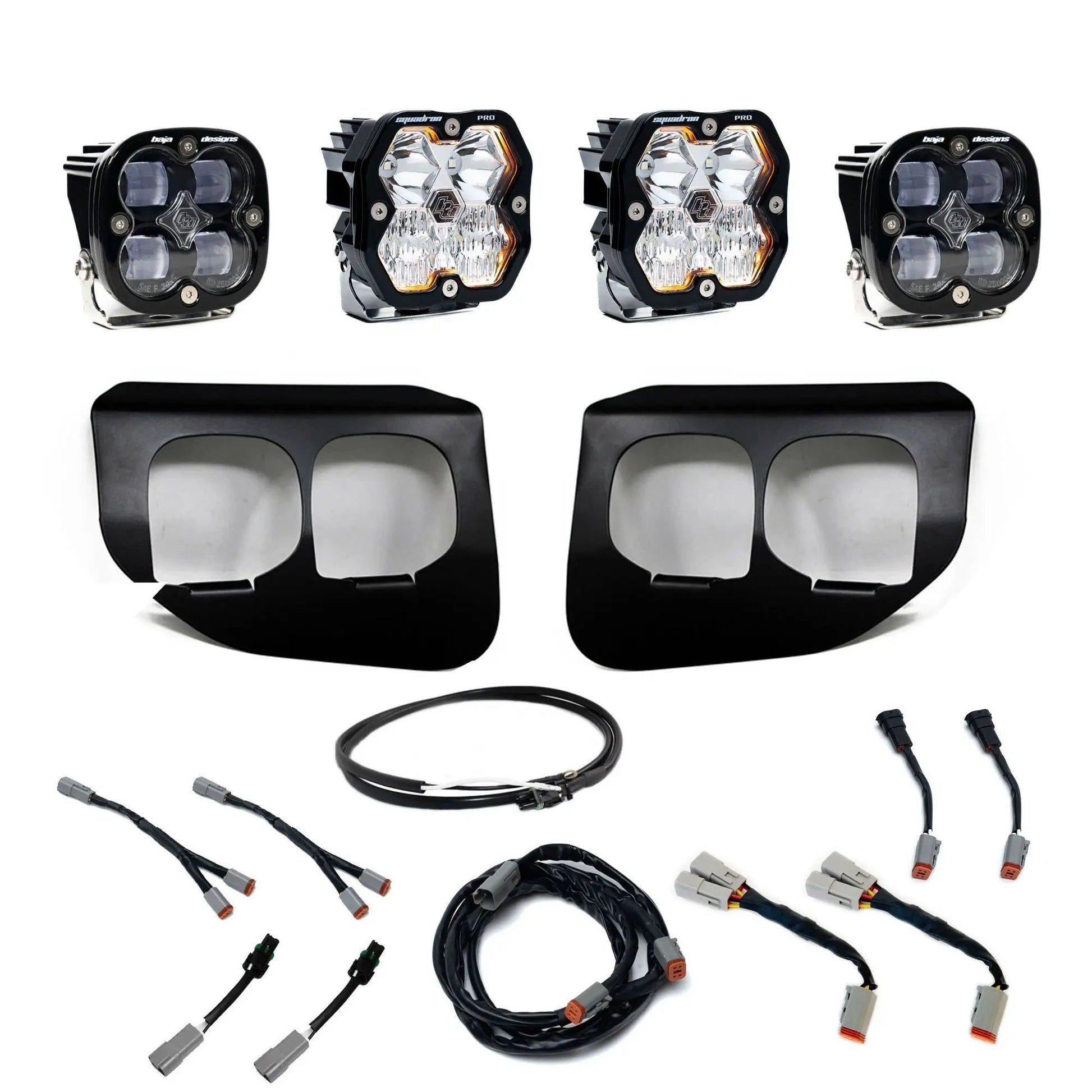 Baja Designs 2020-2022 Ford Super Duty, Dual Fog Pocket Kit Upfitter, Squadron Pro/SAE 2.0, Clear, SAE Fog by Baja Designs
