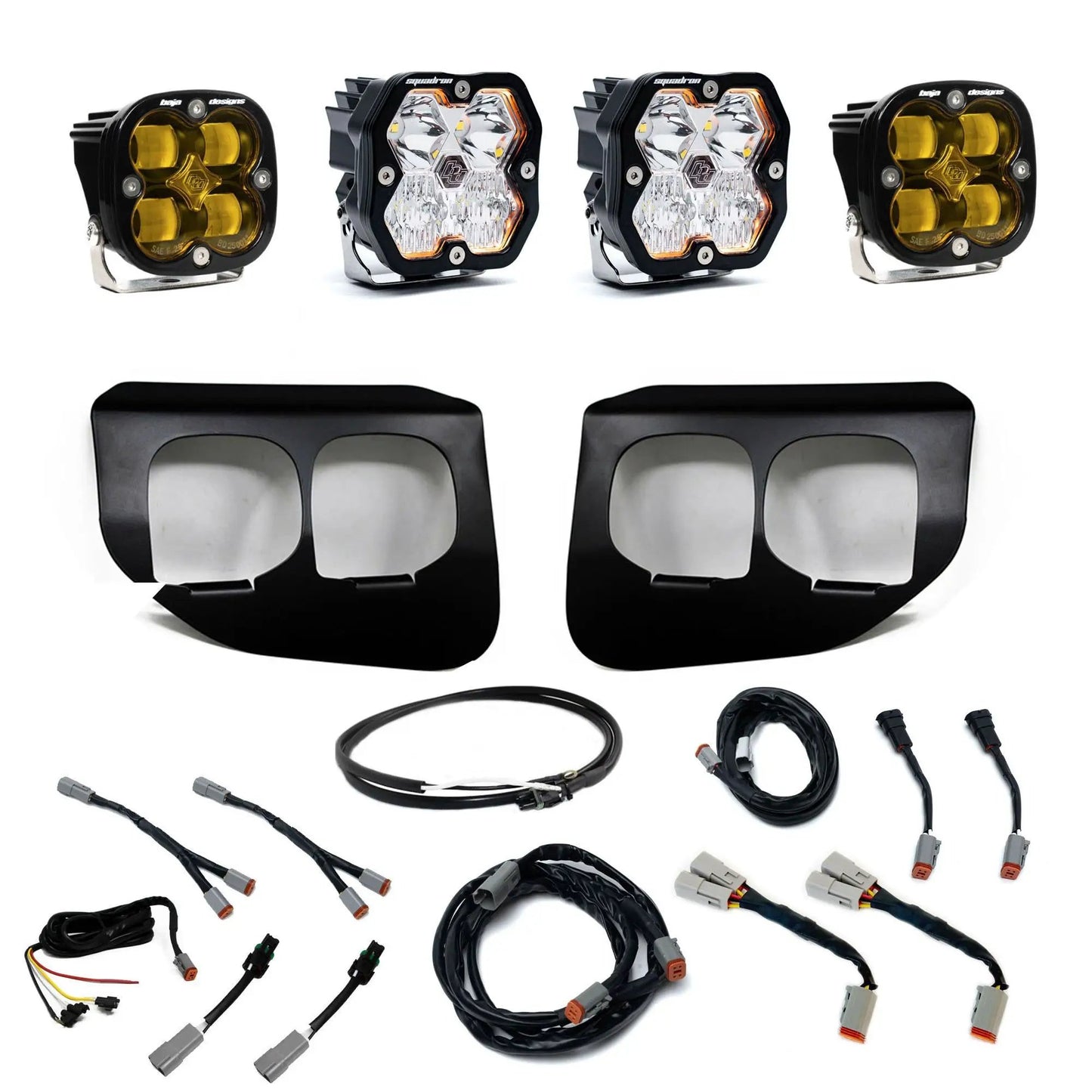 Baja Designs 2020-2022 Ford Super Duty, Fog Pocket Kit, Squadron 2.0, Amber SAE/Sport DC w/Upfitter by Baja Designs