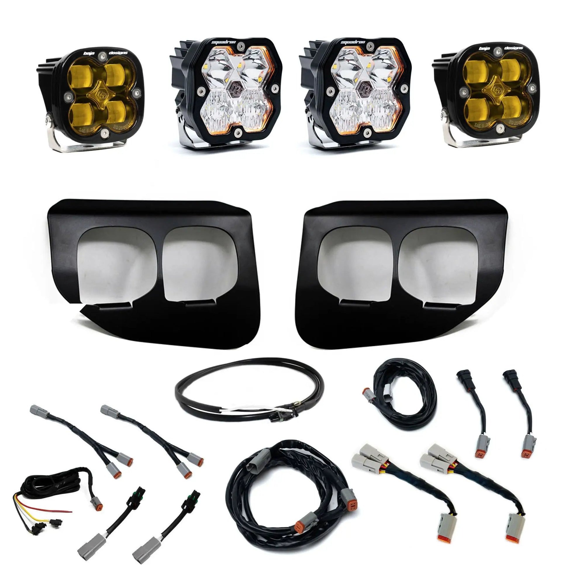 Baja Designs 2020-2022 Ford Super Duty, Fog Pocket Kit, Squadron 2.0, Amber SAE/Sport DC w/Upfitter by Baja Designs