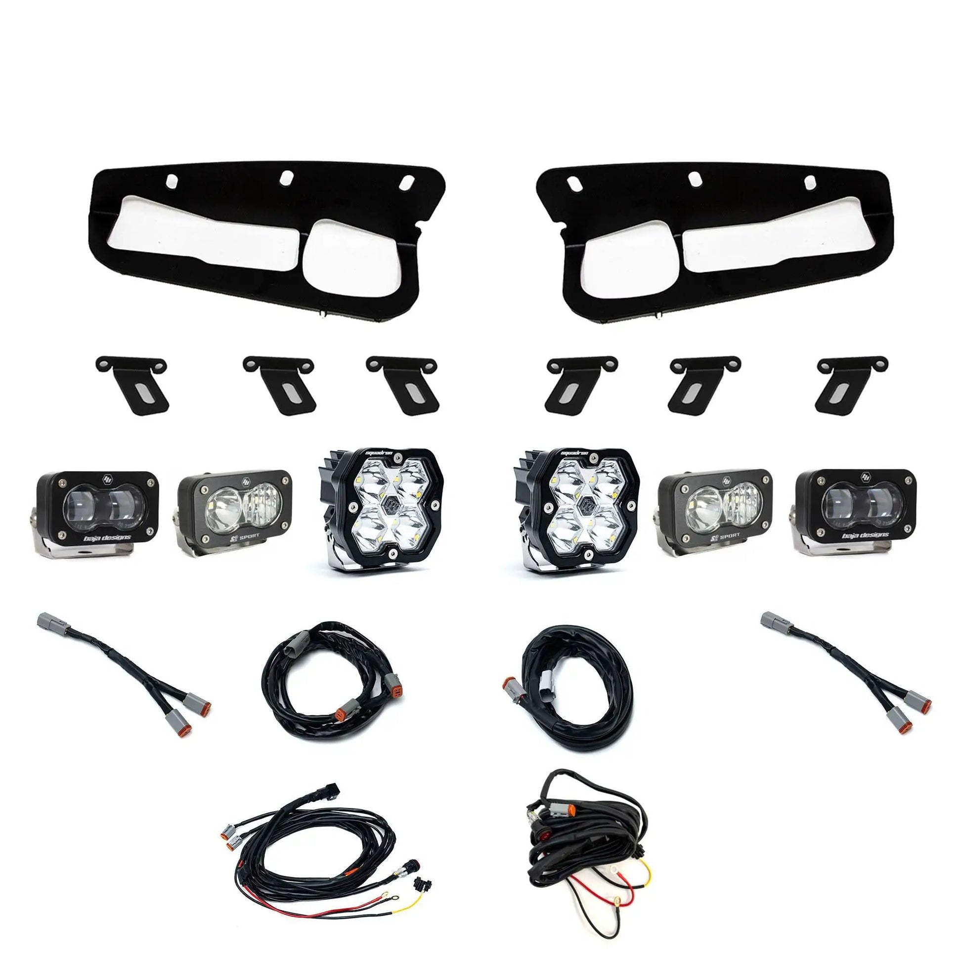 Baja Designs Ford, Bronco (21-26) S2 SAE Clear, S2 Sport D/C Clear, Squadron 2.0 Sport Clear Spot, Steel Bumper by Baja Designs