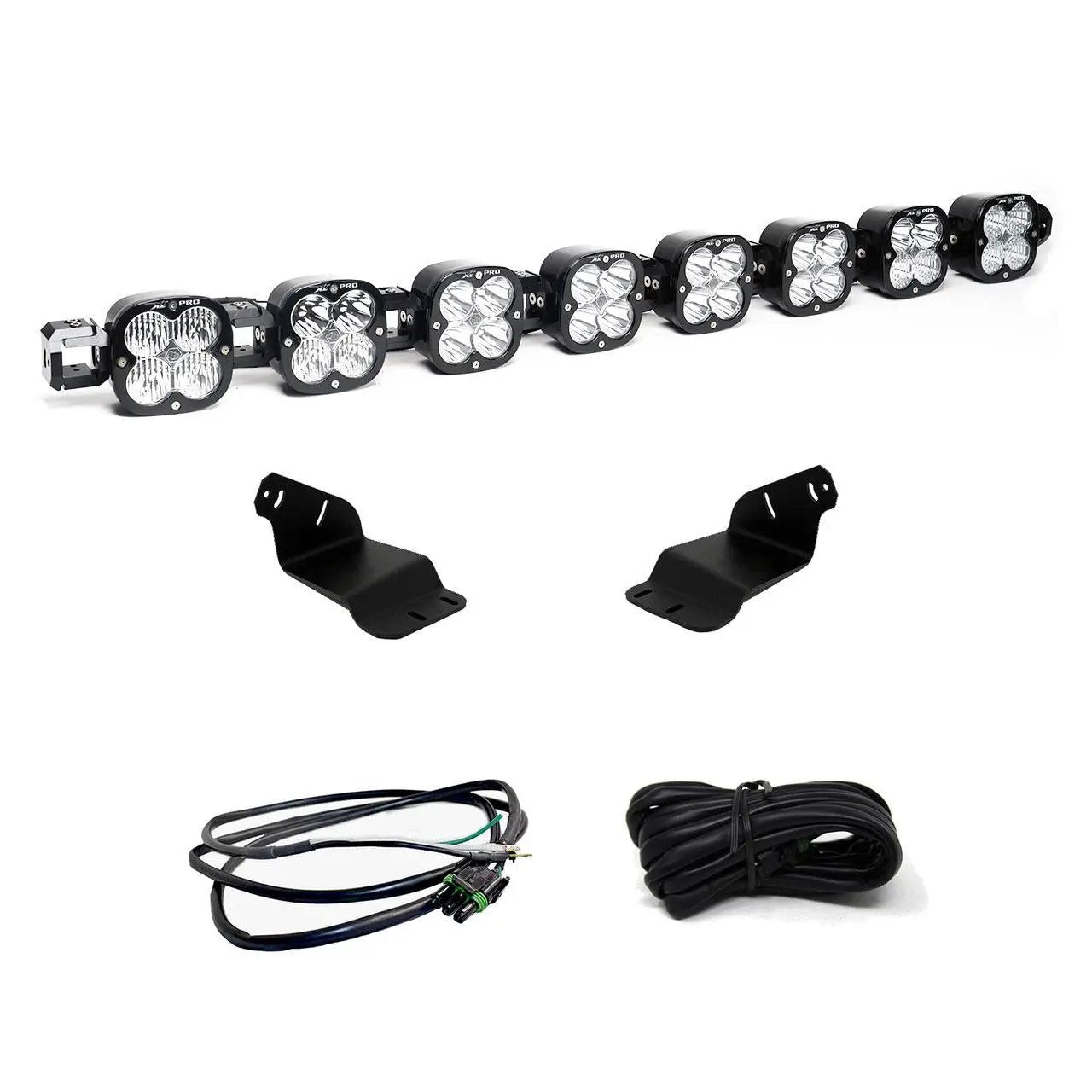 Baja Designs XL Pro Linkable Sport Roof Mount Kit - '21-26 Bronco; '22-26 Bronco Raptor (Multi-Pattern; Clear; Upfitter Wiring) by Baja Designs