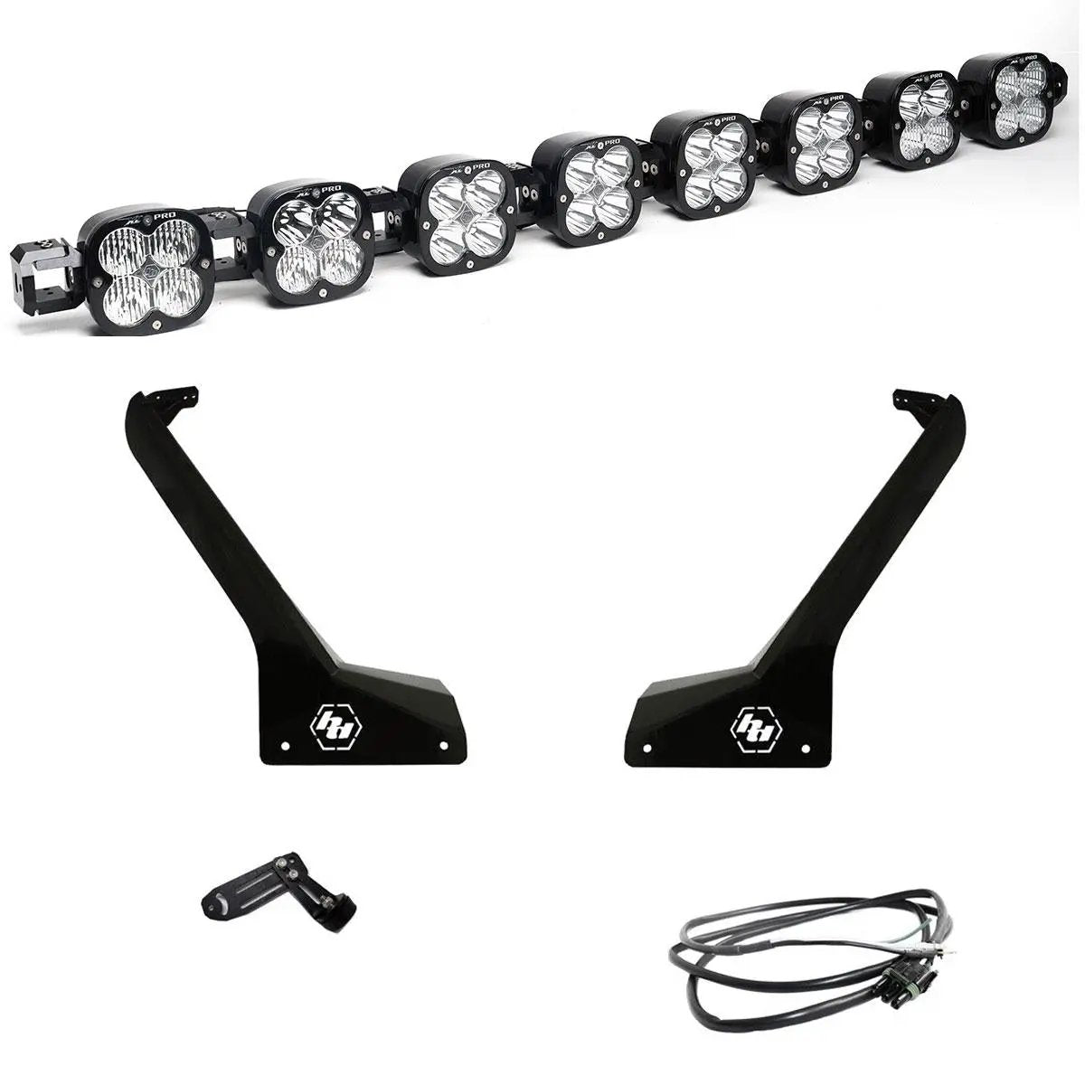Baja Designs XL Pro Linkable Roof Mount Kit - '20-26 Gladiator / '18-26 Wrangler JL (Multi-Pattern; Clear; Upfitter Wiring) by Baja Designs