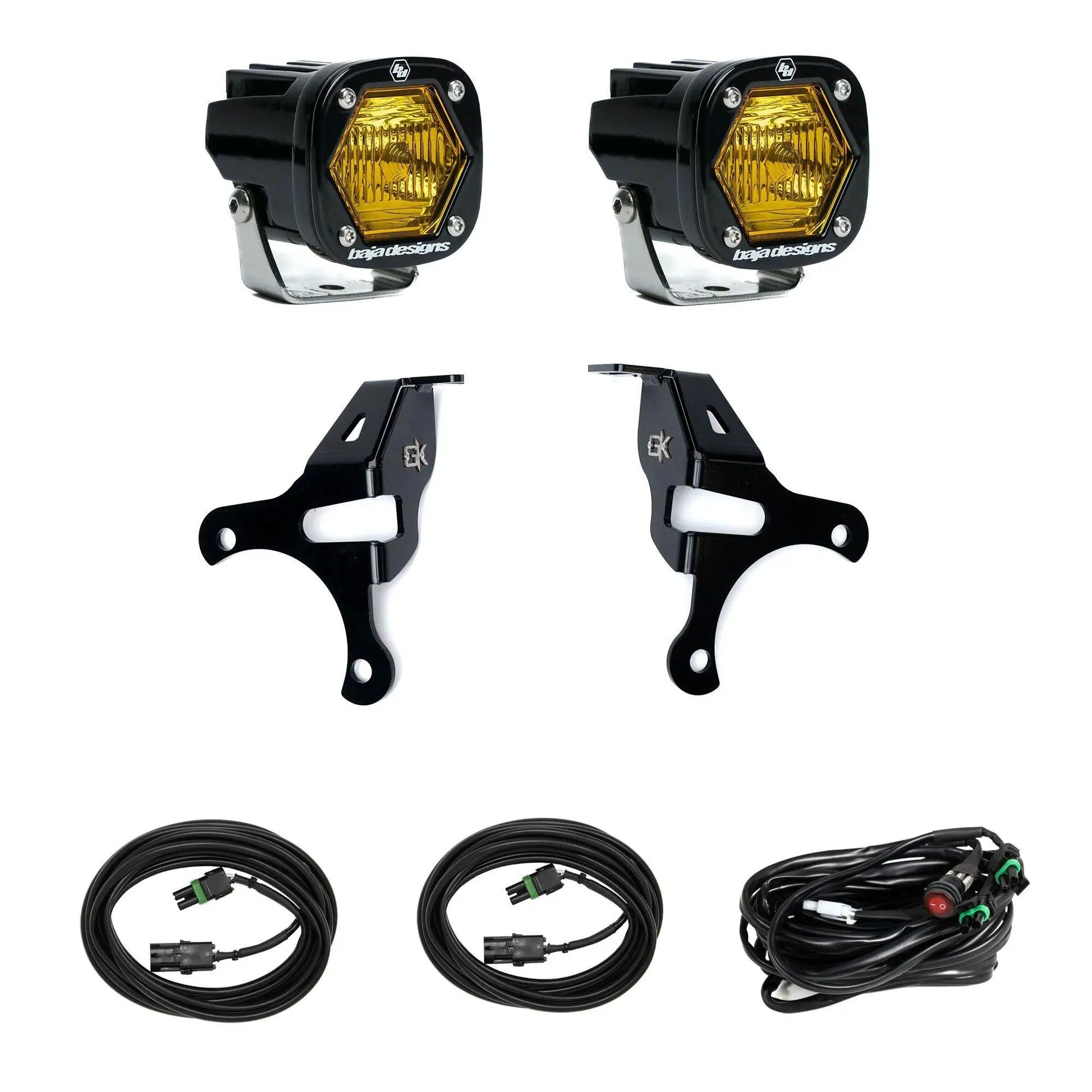 Baja Designs S1 Knuckle Pods Light Kit - 2018-2026 Jeep JL Wrangler/JT Gladiator (Baja Amber) by Baja Designs