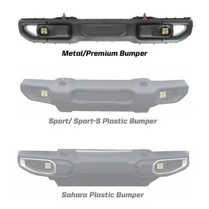 Baja Designs Squadron-R Sport Fog Pocket Kit - '20-26 Gladiator / '18-26 Wrangler JL; w/ OE Rubicon Bumper (Wide Cornering; Clear)