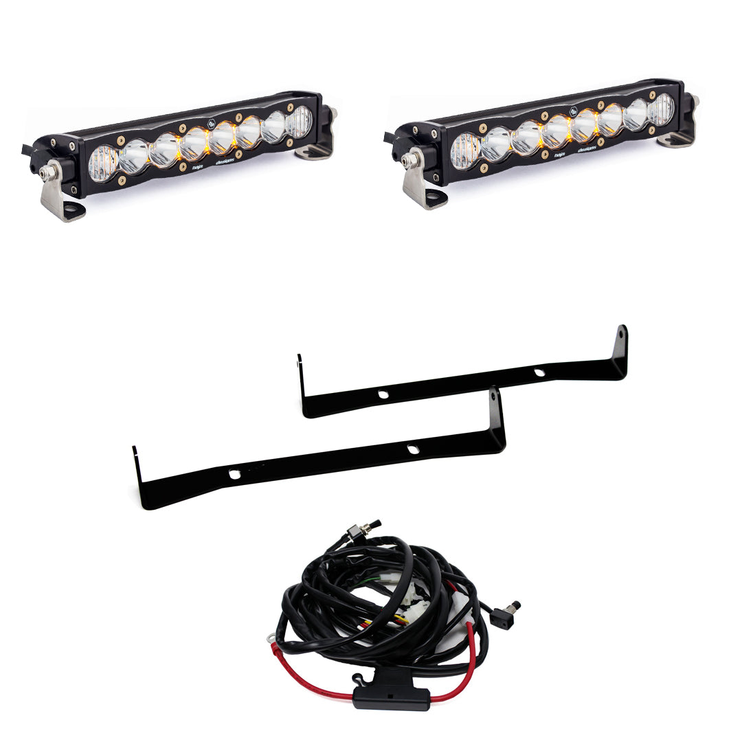 Baja Designs S8 Dual 10 Inch Grille Upper Kit - '14-18 4Runner (Driving/Combo; Clear)