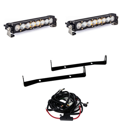 Baja Designs S8 Dual 10 Inch Grille Upper Kit - '14-18 4Runner (Driving/Combo; Clear)