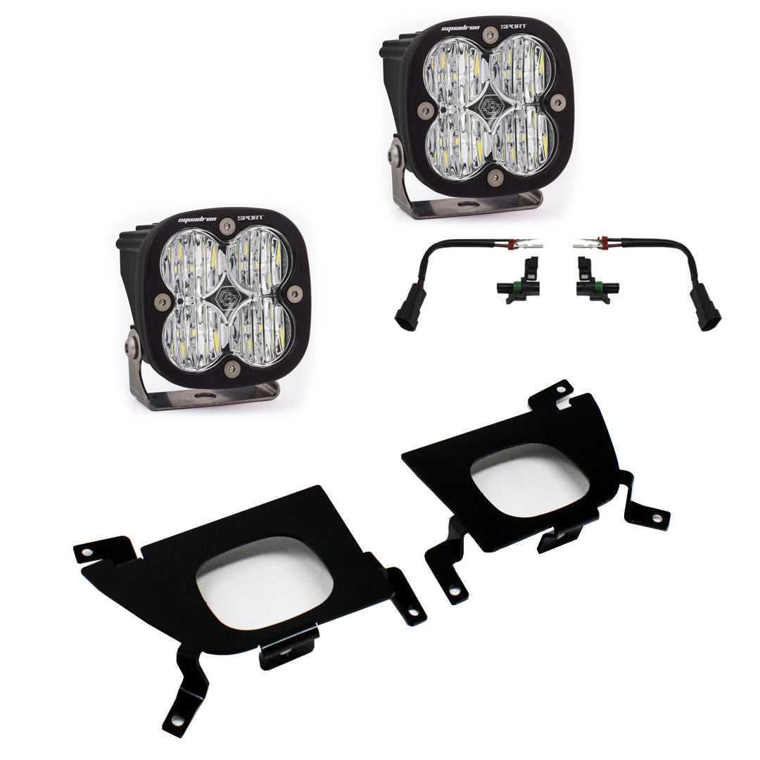 Baja Designs Squadron Sport Fog Pocket Kit - '19-22 Silverado 1500 / '20-22 2500HD/3500HD (Wide Cornering; Clear)