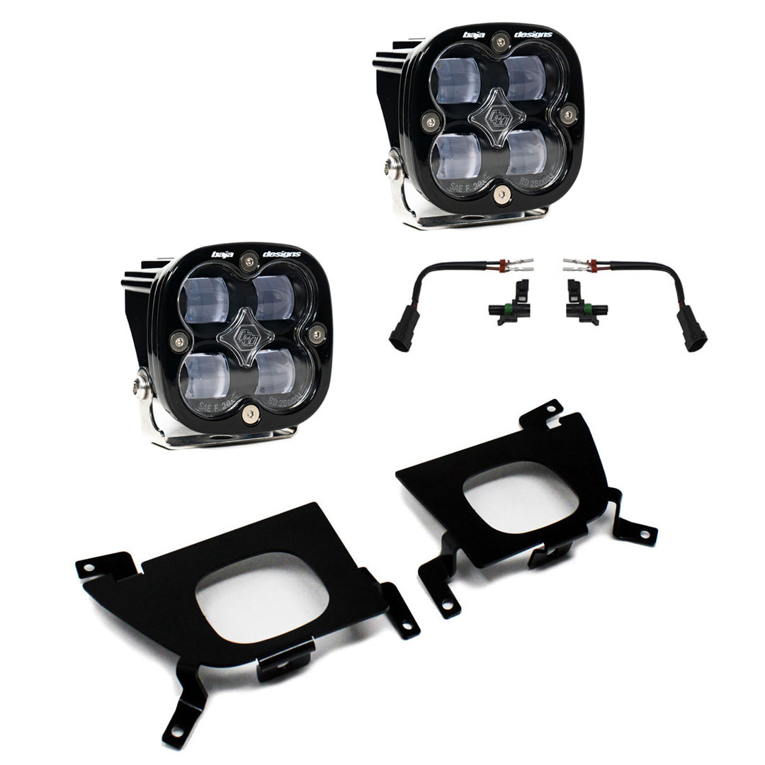 Baja Designs Squadron SAE Fog Pocket Kit - '19-22 Silverado 1500 / '20-22 2500HD/3500HD (SAE Fog; Clear)