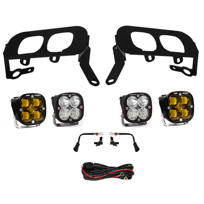 Baja Designs Squadron Sport/SAE Dual Fog Pocket Light Kit - 2014-15 Chevrolet Silverado 1500 (SAE Fog; Baja Amber)