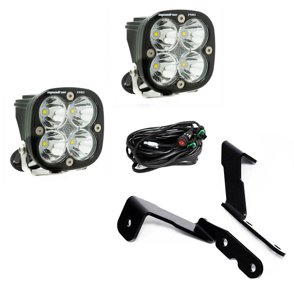 Baja Designs Squadron Pro A-Pillar Kit - '07-13 Avalanche / Silverado/Sierra 1500/2500HD/3500HD {'07 New Body Style} / Tahoe / Yukon (SPOT; Clear)