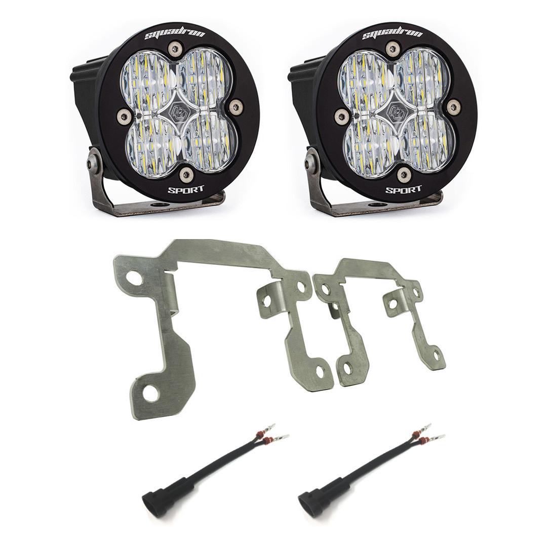 Baja Designs Squadron Sport Fog Pocket Kit - '19-23 Ranger; '21-25 Bronco w/ OE Plastic Bumper (Wide Cornering; Clear)