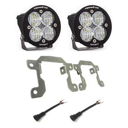 Baja Designs Squadron Sport Fog Pocket Kit - '19-23 Ranger; '21-25 Bronco w/ OE Plastic Bumper (Wide Cornering; Clear)