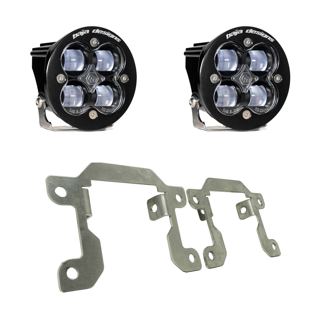 Baja Designs Squadron SAE Fog Pocket Kit - '19-23 Ranger; '21-25 Bronco w/ OE Plastic Bumper (SAE Fog; Clear)