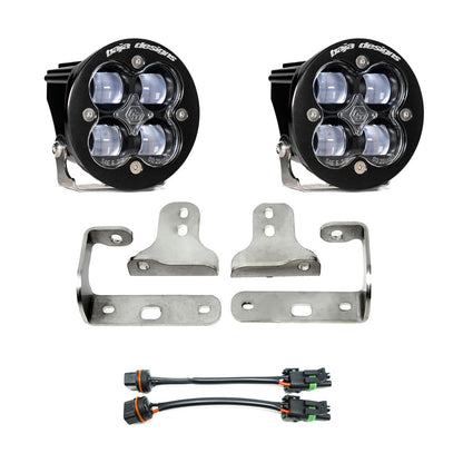 Baja Designs Squadron-R SAE Fog Pocket Kit - '20-26 Gladiator / '18-26 Wrangler JL; w/ OE Sport Bumper (SAE Fog; Clear)