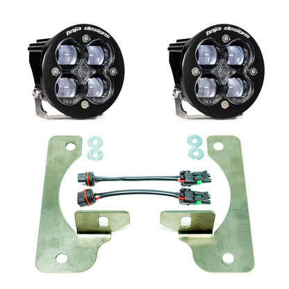 Baja Designs Squadron-R SAE Fog Pocket Kit - '20-26 Gladiator / '18-26 Wrangler JL; w/ OE Rubicon Bumper (SAE Fog; Clear)