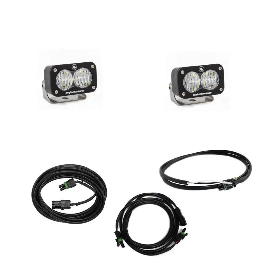 Baja Designs S2 Sport Dual Reverse Kit - '18-25 Wrangler JL; w/ OE Rubicon, Sahara Bumper (Wide Cornering; Clear; Upfitter Wiring) by Baja Designs