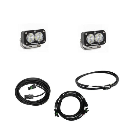 Baja Designs S2 Sport Dual Reverse Kit - '18-25 Wrangler JL; w/ OE Rubicon, Sahara Bumper (Wide Cornering; Clear; Upfitter Wiring) by Baja Designs