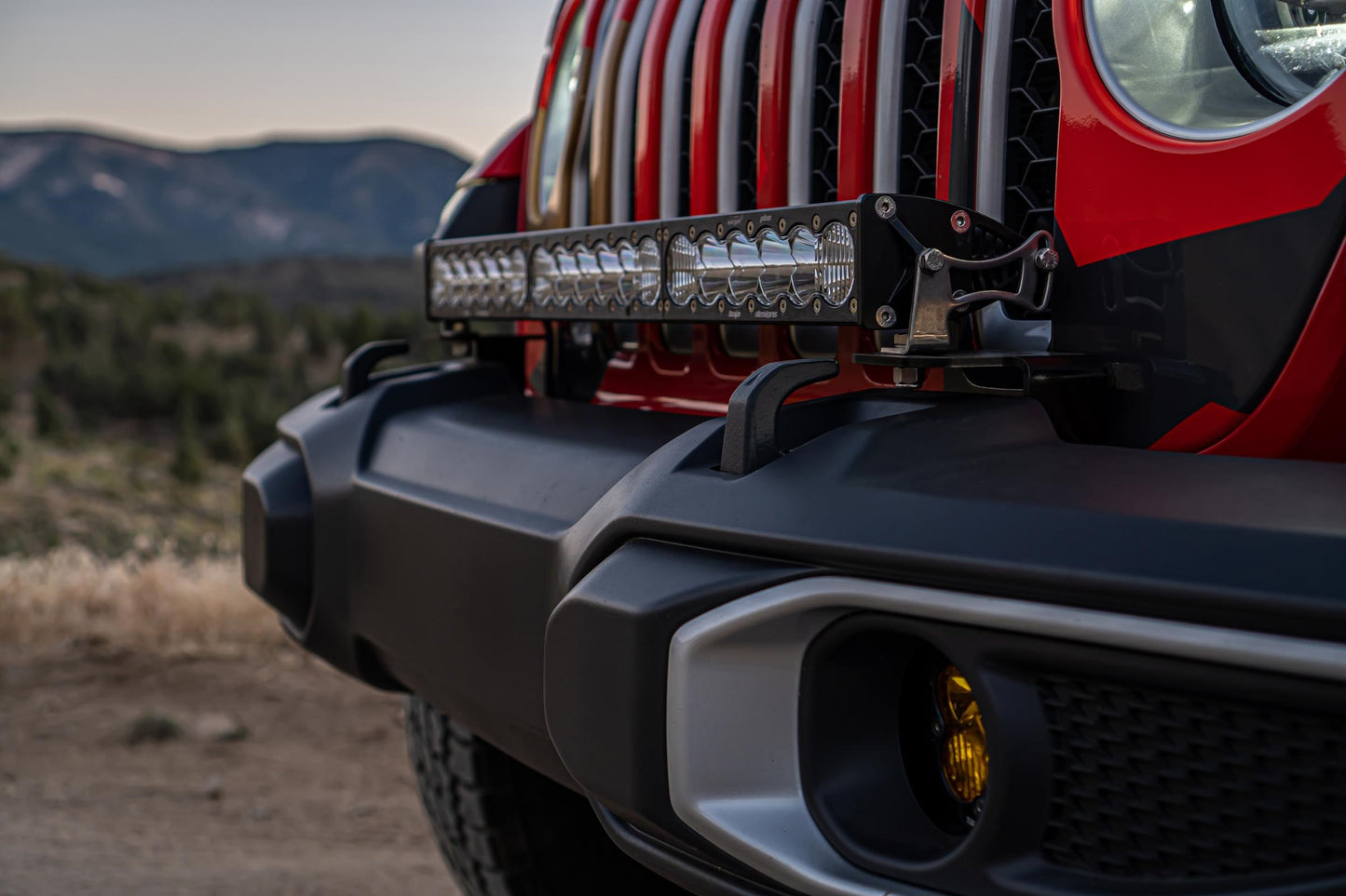 Baja Designs OnX6+ 30 Inch Bumper Kit - '20-26 Gladiator / '18-26 Wrangler JL; w/ OE Plastic Bumper (Driving/Combo; Clear; Toggle Wiring) by Baja Designs
