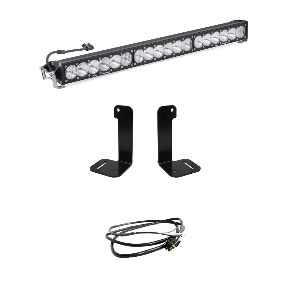Baja Designs OnX6+ 30 Inch Bumper Kit - '20-26 Gladiator / '18-26 Wrangler JL; w/ OE Plastic Bumper (Driving/Combo; Clear; Upfitter Wiring) by Baja Designs
