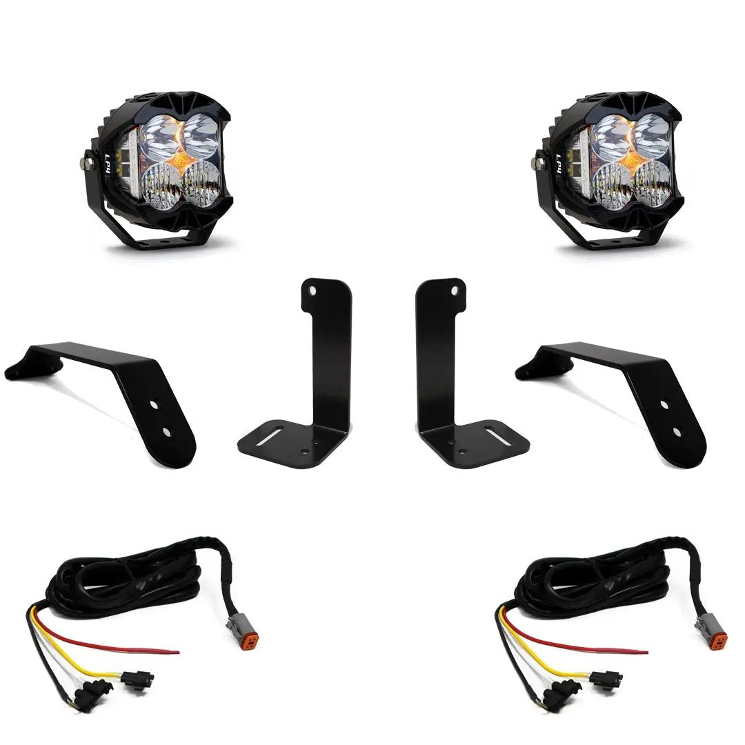 Baja Designs LP4 Pro Bumper Kit - '20-26 Gladiator / '18-26 Wrangler JL; w/ OE Plastic Bumper (Driving/Combo; Clear; Upfitter Wiring) by Baja Designs