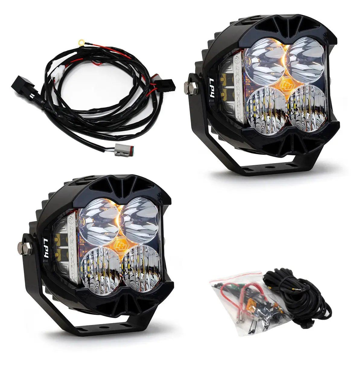 Baja Designs LP4 Pro Bumper Kit - '20-26 Gladiator / '18-26 Wrangler JL; w/ OE Steel Bumper (Driving/Combo; Clear; Toggle Wiring) by Baja Designs