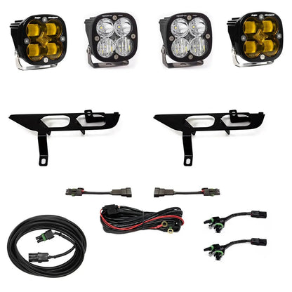 Baja Designs Squadron SAE/Sport Fog Pocket Kit - '21-23 F-150 w/o DRL (SAE Fog; Baja Amber; Toggle Wiring) by Baja Designs