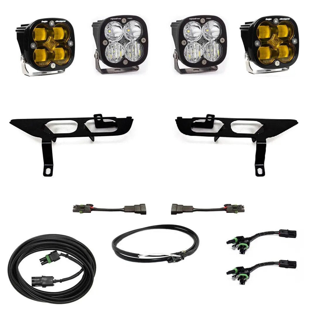 Baja Designs Squadron SAE/Pro Fog Pocket Kit - '21-23 F-150 w/o DRL (SAE Fog; Baja Amber; Toggle Wiring) by Baja Designs