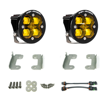Baja Designs Squadron-R SAE Fog Pocket Kit - '10-18 Wrangler JK; w/ Standard OE Bumper (SAE Fog; Baja Amber) by Baja Designs