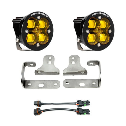Baja Designs Squadron-R SAE Fog Pocket Kit - '20-26 Gladiator / '18-26 Wrangler JL; w/ OE Sport Bumper (SAE Fog; Baja Amber) by Baja Designs