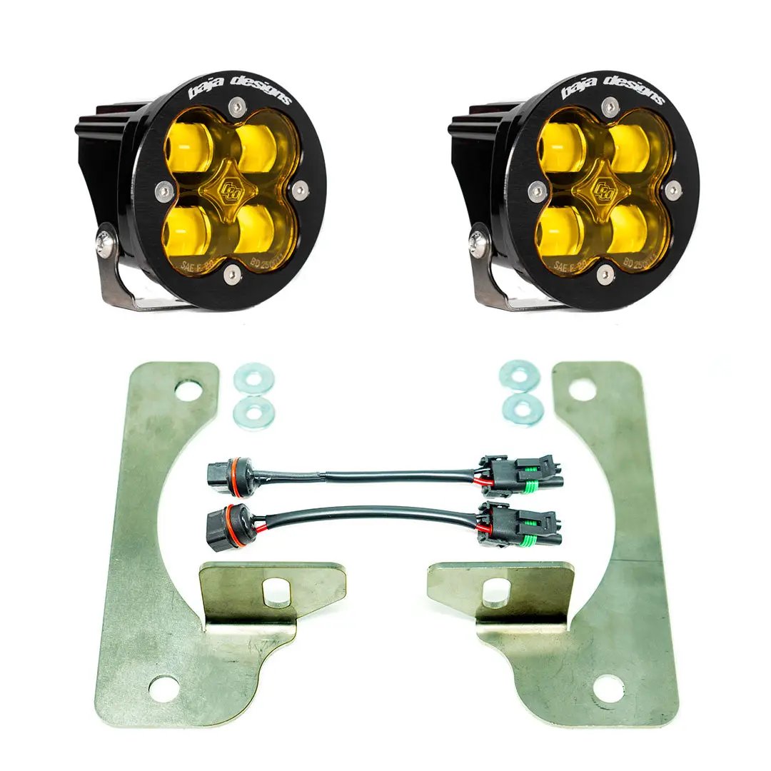 Baja Designs Squadron-R SAE Fog Pocket Kit - '20-26 Gladiator / '18-26 Wrangler JL; w/ OE Rubicon Bumper (SAE Fog; Baja Amber) by Baja Designs