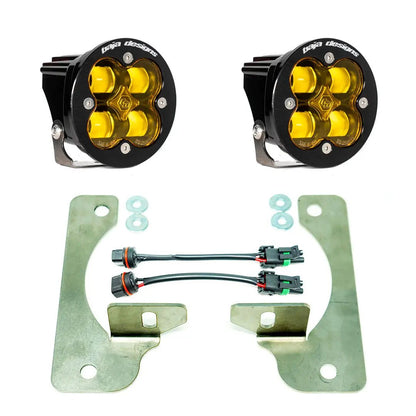 Baja Designs Squadron-R SAE Fog Pocket Kit - '20-26 Gladiator / '18-26 Wrangler JL; w/ OE Rubicon Bumper (SAE Fog; Baja Amber) by Baja Designs