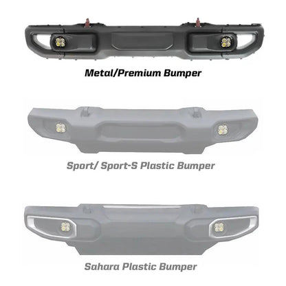 Baja Designs Squadron-R SAE Fog Pocket Kit - '20-26 Gladiator / '18-26 Wrangler JL; w/ OE Rubicon Bumper (SAE Fog; Baja Amber) by Baja Designs