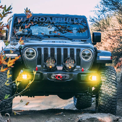 Baja Designs Squadron-R SAE Fog Pocket Kit - '20-26 Gladiator / '18-26 Wrangler JL; w/ OE Rubicon Bumper (SAE Fog; Baja Amber) by Baja Designs