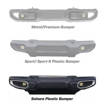 Baja Designs Squadron-R SAE Fog Pocket Kit - '20-26 Gladiator / '18-26 Wrangler JL; w/ OE Sahara Bumper (SAE Fog; Baja Amber) by Baja Designs