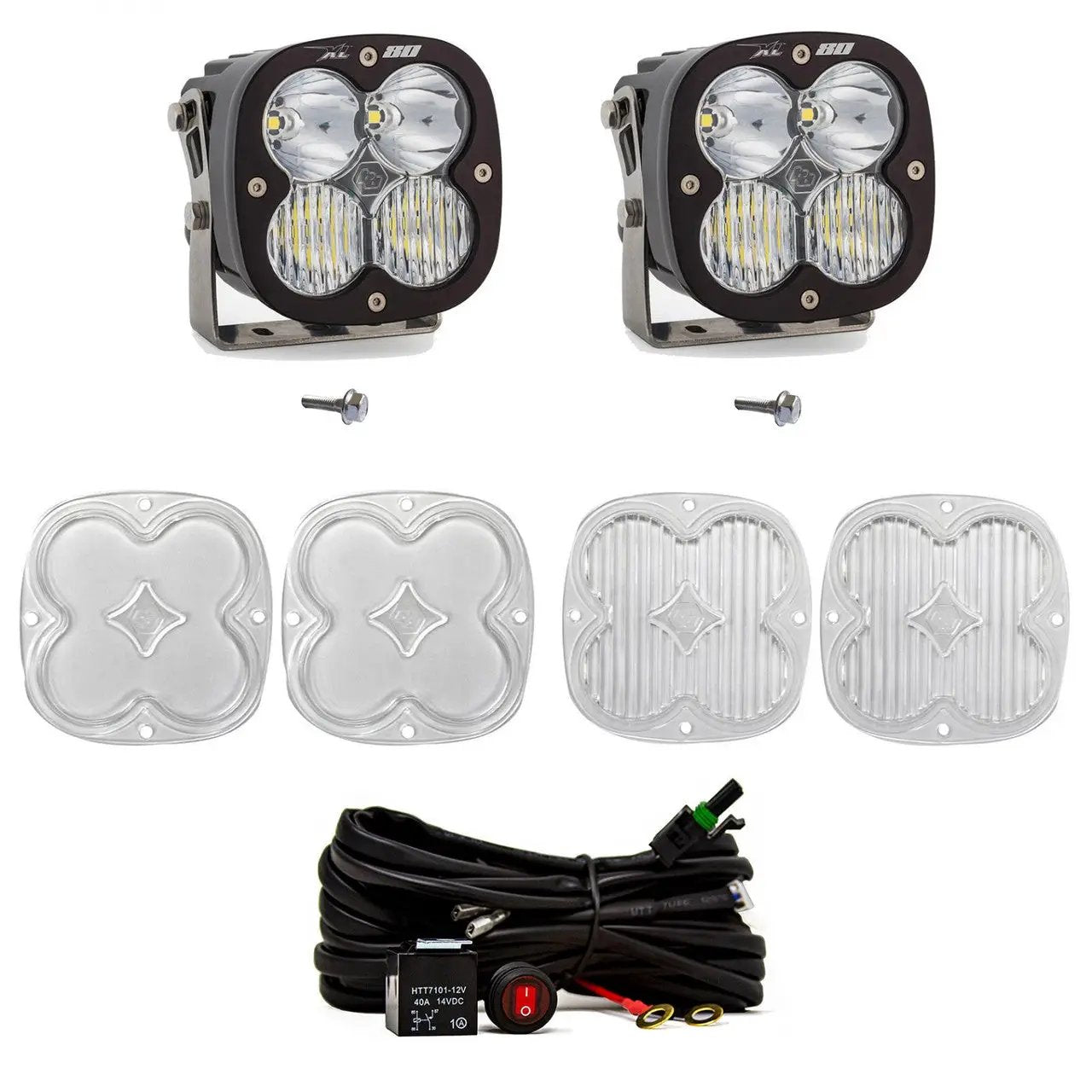 Baja Designs XL80 A-Pillar Kit - '21-26 Bronco; '22-26 Bronco Raptor (Driving/Combo; Clear; Toggle Wiring) by Baja Designs