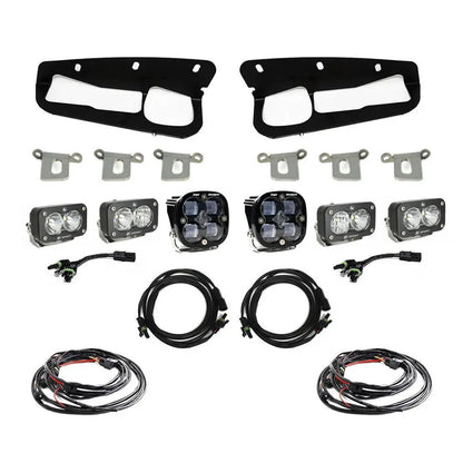 Baja Designs Squadron SAE/Dual S2 Sport Steel Bumper Fog Pocket Kit - '21-26 Bronco; '22-26 Bronco Raptor; Steel Bumper (SAE Fog; Clear; Toggle Wiring) by Baja Designs
