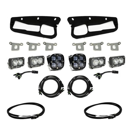 Baja Designs Squadron SAE/Dual S2 Sport Steel Bumper Fog Pocket Kit - '21-26 Bronco; '22-26 Bronco Raptor; Steel Bumper (SAE Fog; Clear; Upfitter Wiring) by Baja Designs