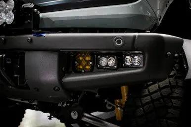 Baja Designs Squadron SAE/Dual S2 Sport Steel Bumper Fog Pocket Kit - '21-26 Bronco; '22-26 Bronco Raptor; Steel Bumper (SAE Fog; Clear; Upfitter Wiring) by Baja Designs