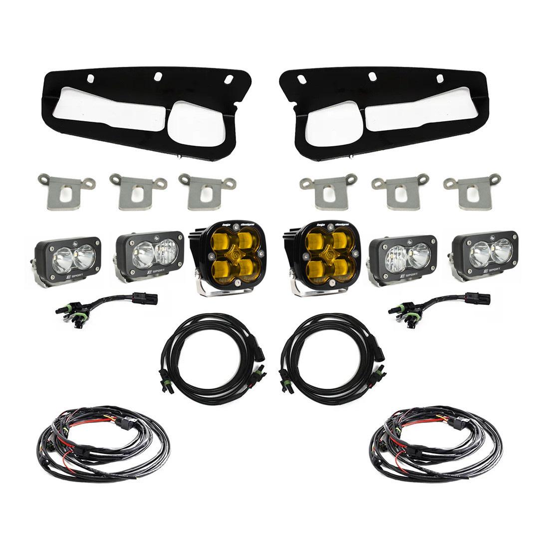Baja Designs Squadron SAE/Dual S2 Sport Steel Bumper Fog Pocket Kit - '21-26 Bronco; '22-26 Bronco Raptor; Steel Bumper (SAE Fog; Baja Amber; Toggle Wiring) by Baja Designs