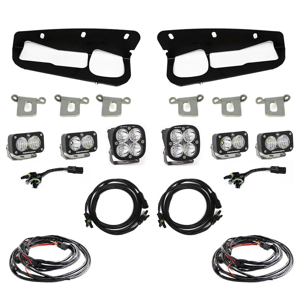 Baja Designs Squadron Pro/Dual S2 Sport Steel Bumper Fog Pocket Kit - '21-26 Bronco; '22-26 Bronco Raptor; Steel Bumper (Multi-Pattern; Clear; Toggle Wiring) by Baja Designs